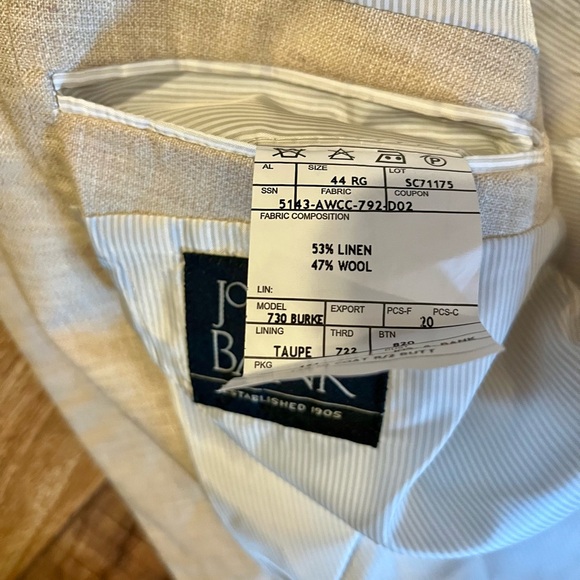 Jos. A. Bank Tropical Blend Linen & Wool Sport Coat - Picture 5 of 5